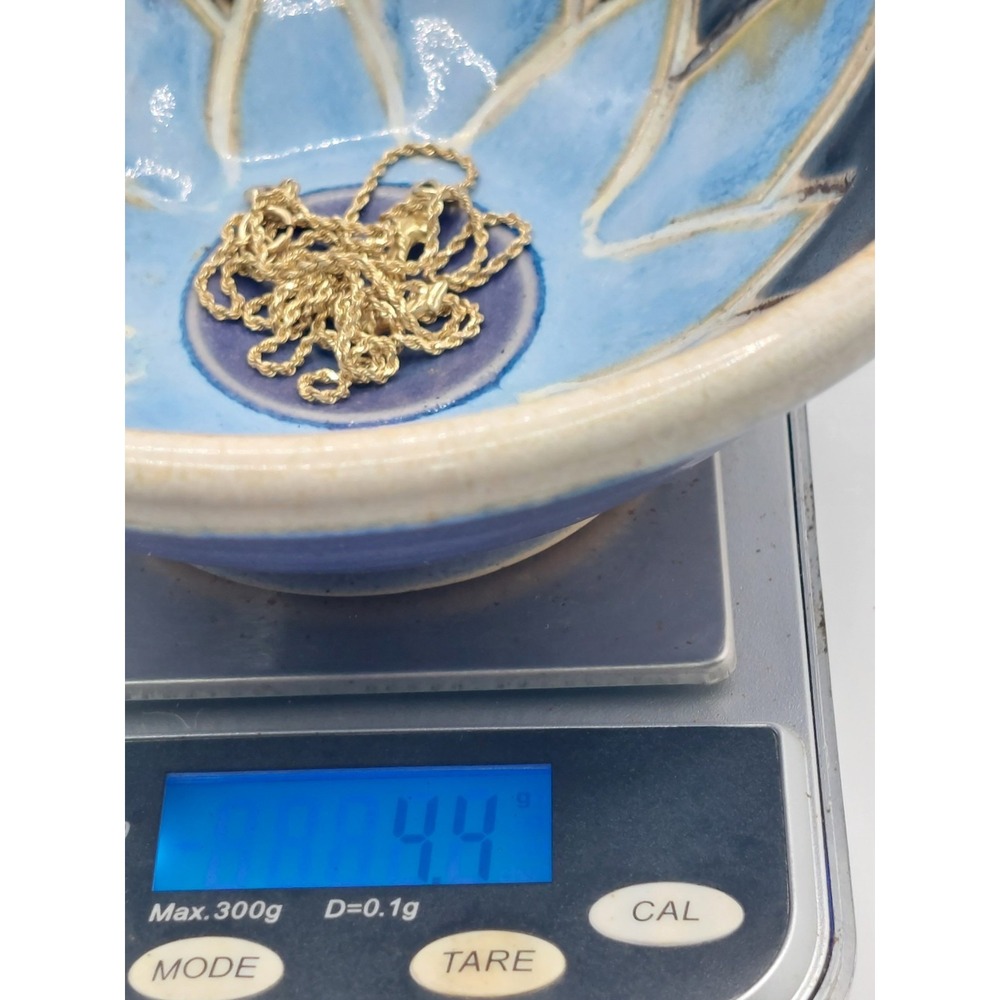 14K Gold Anchor Necklace Nautical Rope Chain Maritime Pendant 20" Vintage 4.4 g - Picture 15 of 16